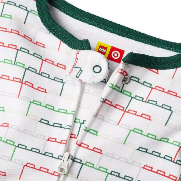 LEGO Baby Stacked Brick Pattern One Piece Pajama Bodysuit Romper 0-3M - Picture 3 of 3